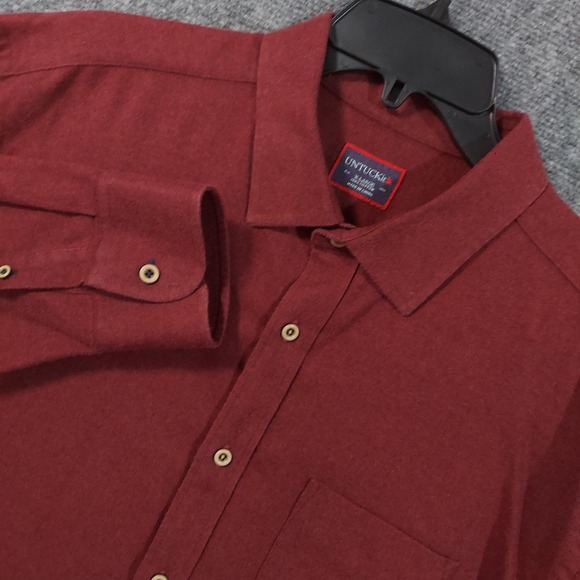 UNTUCKit Shirt Mens XL Red Long Sleeve Button Front Pocket Casual UT-14-30043 - Picture 1 of 7